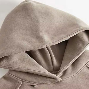 Sweat-shirt à capuche pour homme en mélange de coton molletonné, délavé à l'acide et à la pierre, coupe-vent, écologique, streetwear d'hiver, grandes tailles - Product Image 2