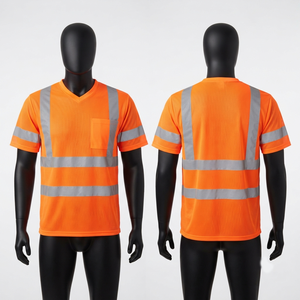 Camiseta Casual para Hombre de Algodón/Fibra de Bambú de 220g con Cinta Reflectante de Seguridad, Logotipo Frontal Personalizado, Manga Corta, Anti-UV, Secado Rápido y Transpirable - Product Image 1