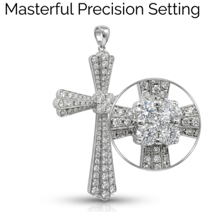 18K Solid Gold Natural Diamond Cross Pendant Real Diamond Cross Necklace Earth Mined VS1 Clarity <b>Micro</b> Pave Christmas Gift - Product Image 5