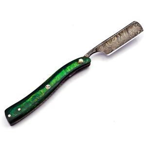 Maquinilla de afeitar de peluquero recta hecha a mano para afeitado cercano hoja de acero Damasco con mango de madera diseño clásico - Product Image 5