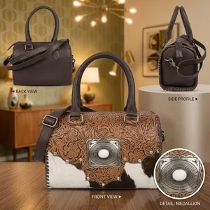 Genuine Leather Shoulder Bag Women <b>Handbag</b> Zipper Purse Portable Daily Travel Bag Luxurious Look - Product Image 5
