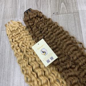 Vente en gros de haute qualité Cuticule bouclée alignée Blonde Brown Bundle Trame de cheveux vierges bruts Cheveux humains vietnamiens - Product Image 6
