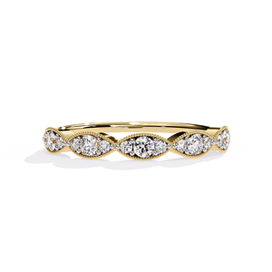 Anillos Apilables de Oro Sólido de 14K, Clásicos y Sencillos, con Diamantes Cultivados en Laboratorio CVD HPHT, para Uso Diario - Product Image 1