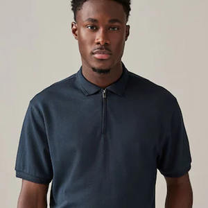 Camiseta de Algodón 100% para Hombre, Diseño Moderno, Superventas, con Cierre de Cremallera, Estampado Floral, Talla Grande, Color Sólido, Calidad Premium - Product Image 4