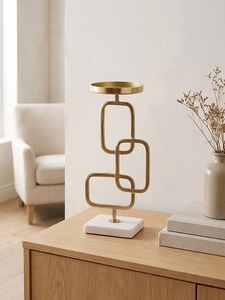 Gold Metal Handmade <b>Tall</b> Candelabra Modern Geometric Candle Holder Decorative Centerpiece for Home Wedding Party - Product Image 3
