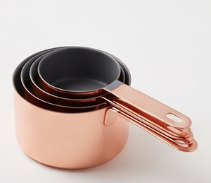 Juego de Tazas Medidoras Modernas con Recubrimiento de Polvo Negro y Asas con Recubrimiento de Cobre, Utensilios de Cocina Elegantes y Duraderos - Product Image 4