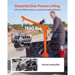 Grúa Eléctrica para Camión, 1100 Libras, 12V, Cabrestante de 3000 Libras, Pluma Telescópica Giratoria de 360°, 6m de Altura, Capacidad de 1 Tonelada - Product Image 2