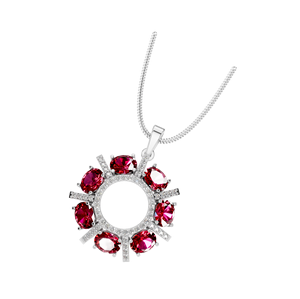 Intemporel classique 925 argent Sterling or pierres précieuses bijoux femmes cercle pendentif rubis diamant fin pendentifs breloques pour spécial - Product Image 3