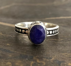 Vintage 925 Sterling Silver <b>Lapis</b> <b>Lazuli</b> Gemstone <b>Ring</b> Bezel Setting Unisex Everyday Wear - Product Image 5