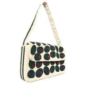 White Olive Beaded Shoulder Bag Handmade <b>Sequin</b> Fruit Purse Dirty Martini Party Bag Staud-Inspired Beaded <b>Handbag</b> Gift - Product Image 2