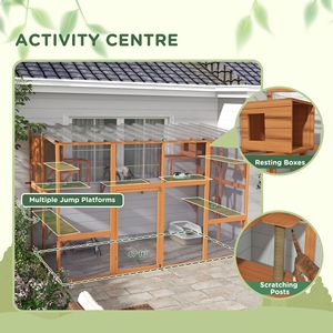 Catio - Tienda de campaña para mascotas de razas medianas y grandes con poste rascador y caja con ventana para juegos al aire libre y cría de animales pequeños - Product Image 5