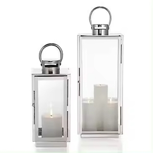 Stainless Steel <b>Lantern</b> <b>Candle</b> Holder Set With Glass Panels Durable Home Decoration Modern Design <b>Lantern</b> Wedding Decor <b>Lantern</b> - Product Image 1