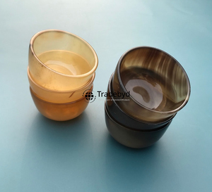 Bol rond en corne artisanal de luxe, décoration de table à manger haut de gamme par Tradebyd - Product Image 5