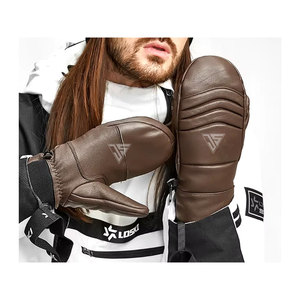 Gants de sport en cuir pour l'extérieur, hiver, intérieur polaire, pour hommes et femmes, épaissis, coupe-vent et résistants à l'eau, chauds et coupe-vent pour le ski - Product Image 6