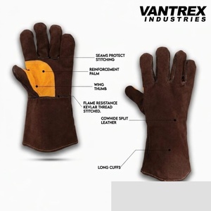 Leather Safety Welding <b>Gloves</b> Elbow Length <b>Thermal</b> Protection Outdoor Four Seasons Use Breathable Needle Detection Plain Casual - Product Image 5