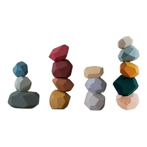Precio barato Montessori apilamiento sensorial Rock juguetes apilables/piedras de equilibrio de madera juegos de bloques de construcción para niños mejor juguete educativo - Product Image 3