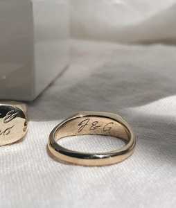 Anillos de Sello Grabados para Mamá al por Mayor, Oro Sólido de 14k con Estrella y Diamante Redondo Cultivado en Laboratorio, Anillos de Joyería Fina Personalizados, Regalo para Mamá - Product Image 4