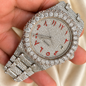 นาฬิกา Raj Gems Iced Diamond Mechanical ETA ตัวเรือนสแตนเลสสตีล 41 มม. หน้าปัดอนาล็อก หรูหราสำหรับผู้หญิง สายแบบ Deployment Clasp - Product Image 5