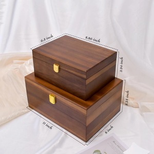 Boîte en bois rectangulaire écologique pour le rangement de bijoux et cadeaux - Intérieur doux pour articles délicats - Noël, Nouvel An chinois, décoration de table - Product Image 5