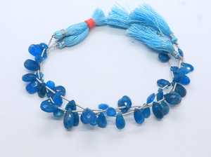 Apatita Natural AAA Azul Cielo, Forma de Pera Facetada, Briolette 7x11 MM, Cuentas de Apatita Azul Claro, Hilo de Piedras Preciosas Sueltas, Gotas de Apatita - Product Image 5