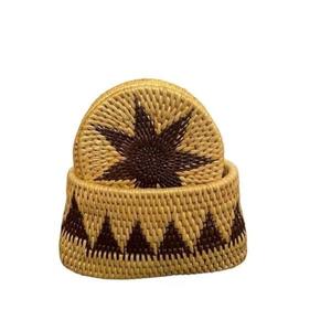 Juego de posavasos de ratán estilo vintage, hechos a mano, para la encimera de la cocina y uso diario, para tazas de café, té y jugo. - Product Image 2
