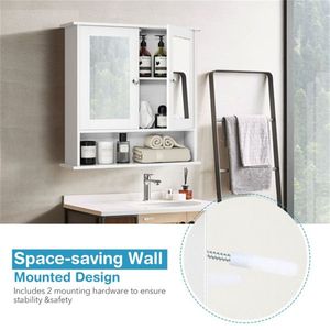 Mobile da Bagno in MDF Bianco con Specchio - Product Image 5