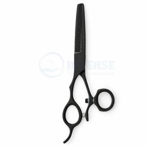 Tijeras de Peluquería Profesionales de 14 Dientes, Color Negro Mate, para Zurdos, de Acero Inoxidable Duradero, Ideales para Peinados de Precisión - Product Image 4
