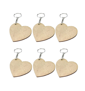 MDF Keychain High Quality Factory Custom Made Logo MDF <b>Keyring</b> With Metal <b>Rings</b> For Home Keys - Product Image 6