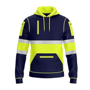 Men's Winter Reflective High Visible Jacket Hooded Jacket Construction Workwear Safety Jacket With Waterproof Zipper Pockets - Product Image 1