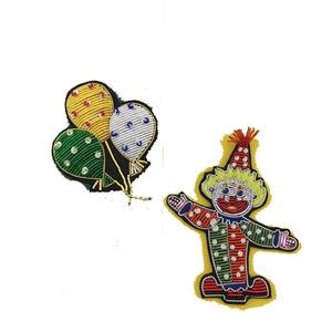 Parche bordado de payaso y globos con cuentas, aplique para coser en prendas, diseño de personaje adorable - Product Image 1
