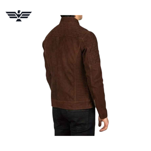 Men's Brown Genuine Leather Bomber Jacket Turn-down Collar Zipper Closure Slim Fit Winter Wear Faux <b>Fur</b> Lining Vintage Style - Product Image 2