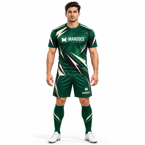 Conjunto de Uniforme de Fútbol Personalizado para Hombre, Mujer, Jóvenes y Adultos, Camiseta con Cuello en V, Pantalones Cortos Sublimados, Calcetines, para Entrenamiento y Partido - Product Image 3