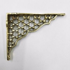 Modern Brass <b>Floating</b> <b>Shelf</b> Support Bracket Decorative Openwork Triangle <b>Corner</b> Holder for Stylish Home Hotel Decoration Use - Product Image 3