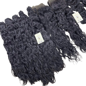 Cheveux vierges bouclés birmans, cheveux humains vietnamiens, cuticules alignées, mèches brutes naturelles lisses, extensions de cheveux noirs naturels - Product Image 1