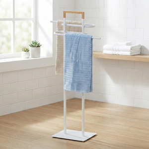 Vendredi noir vente en gros Taiwan fabricant de meubles de rangement pour la maison MIT articles ménagers bois bambou porte-serviettes blanc - Product Image 1