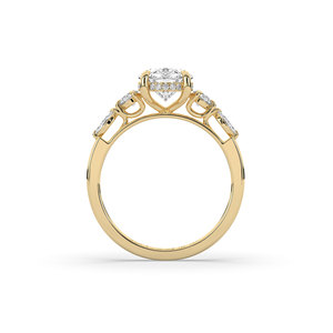 Bague de luxe en diamant ovale brillant de 2 carats, créé en laboratoire, en argent 925 plaqué or, design unique, alliance de mariage, certifiée IGI - Product Image 4