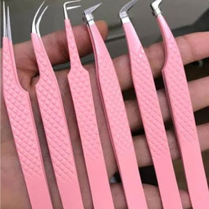 Pince à cils en acier inoxydable de qualité supérieure, pointe fine, prise en main confortable, manipulation précise des extensions de cils, légère - Product Image 1