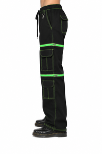 Pantalon gothique pour homme avec poche cargo, coupe décontractée unisexe, plusieurs poches, pantalon de mode alternative - Product Image 3