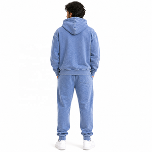 Men's Fashion Solid Color Hoodies Acid Wash <b>Tracksuit</b> 100% Cotton Fleece Breathable Sweatshirts Winter/Summer Wear Wholesale ODM - Product Image 3