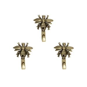 Decorative Brass Wall <b>Hooks</b> Vintage Inspired Design Strong Durable Hangers For <b>Kitchen</b> Bathroom Bedroom Entryway Organizer - Product Image 2