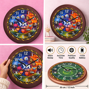 Premium IPL <b>Cricket</b> Wall Clock with Personalization Printing Thanksgiving & Christmas Home Decor - Product Image 3