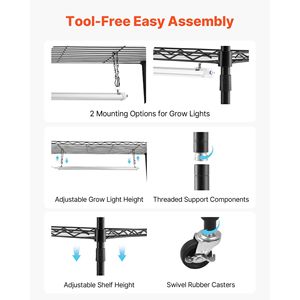 6-Tier Double-Row Indoor Plant Stand <b>with</b> 71in Tall Display Rack 200W Fu Grow <b>Light</b> <b>Timer</b> Included - Product Image 6