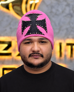 Black Sequin Dot Beanie <b>Hat</b> for <b>Men</b> Casual <b>Winter</b> Knit Cap 56-58CM Acrylic Hand Knitted Style - Product Image 4