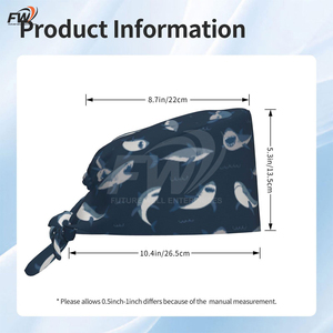 Chapeau de travail médical personnalisé pour femmes, en coton, motif dessin animé, pour infirmières, chirurgiens, couvre-cheveux longs, bonnets de bloc opératoire - Product Image 4