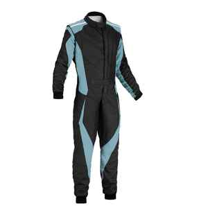Combinaison de course pour homme noire et turquoise à manches longues, respirante, design color block, pour la moto et les courses automobiles, toutes saisons - Product Image 5