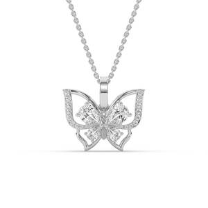 Collier pendentif papillon en diamant de laboratoire or, collier papillon en diamant taille poire, bijoux fins - Product Image 3