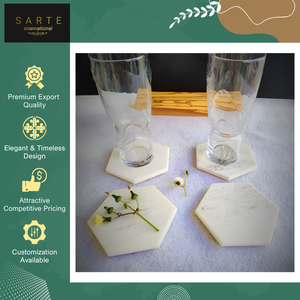 Huge in Demand Unique Shape Exquisite Customizable Eco-Friendly Modern Luxury Marble Ceramic <b>Drink</b> <b>Coasters</b> for Restaurant Use - Product Image 6