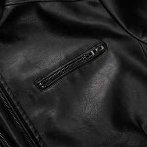 2026 Custom Fashion Men's Leather <b>Jacket</b> with Stand Collar Lightweight Windproof Quick Dry & Breathable for <b>Winter</b> - Product Image 4