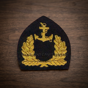 Custom Embroidered lithuanian Cap Badge With Anchor And Laurel Wreath <b>Sew</b>-On Fabric Patch For Uniform Garment - Product Image 2