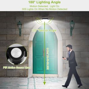 100 <b>LED</b> Solar Powered Wall <b>Light</b> Outdoor IP65 Waterproof Motion <b>Sensor</b> Lamp Dusk to Dawn Beads Design - Product Image 2